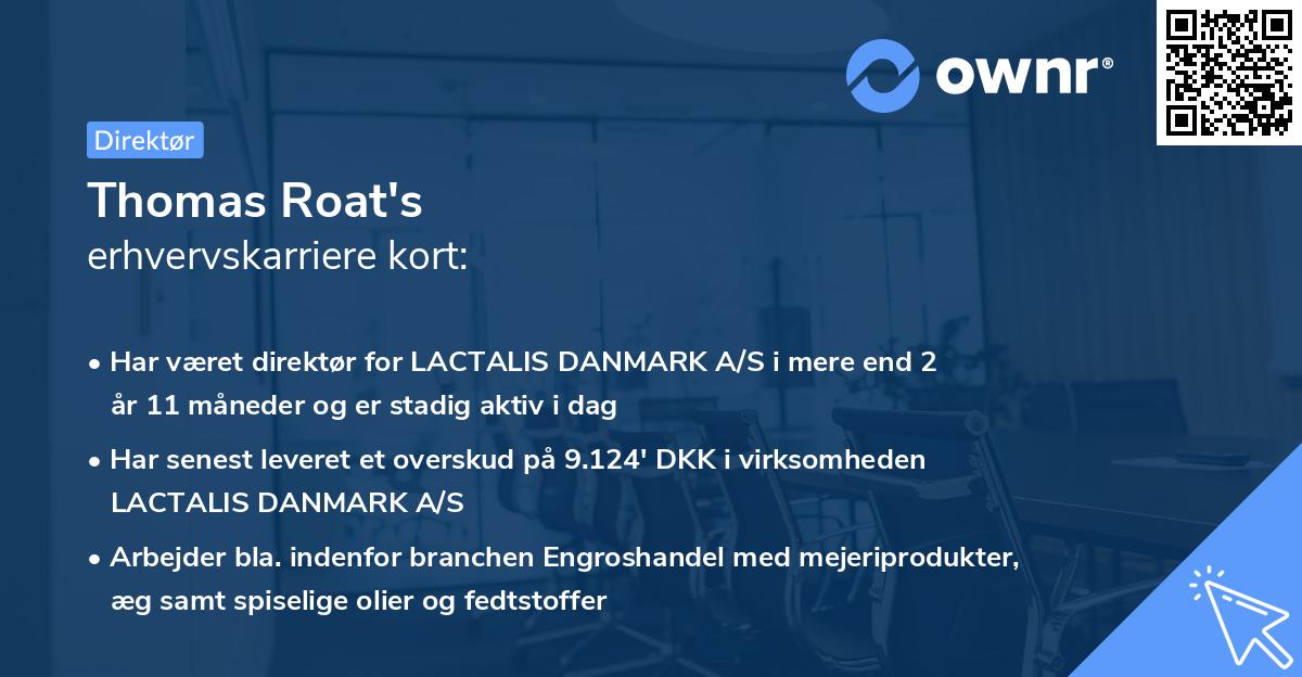 Thomas Roat's erhvervskarriere kort