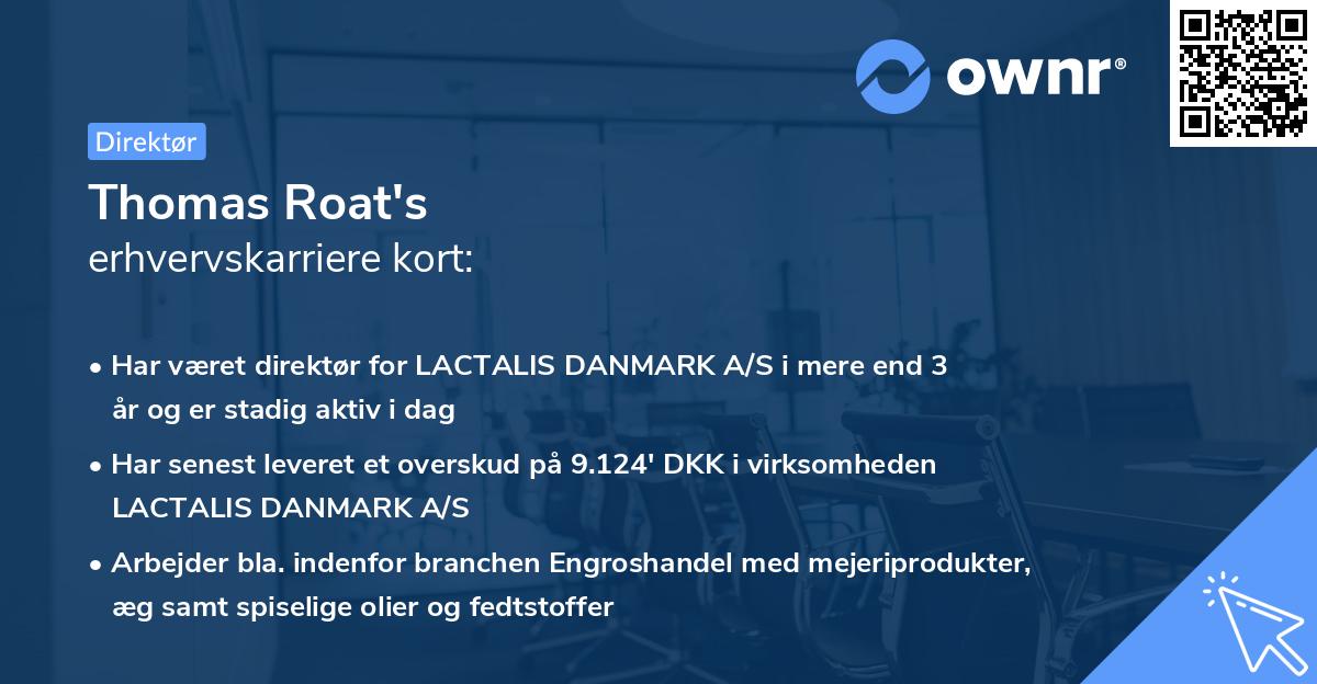 Thomas Roat's erhvervskarriere kort