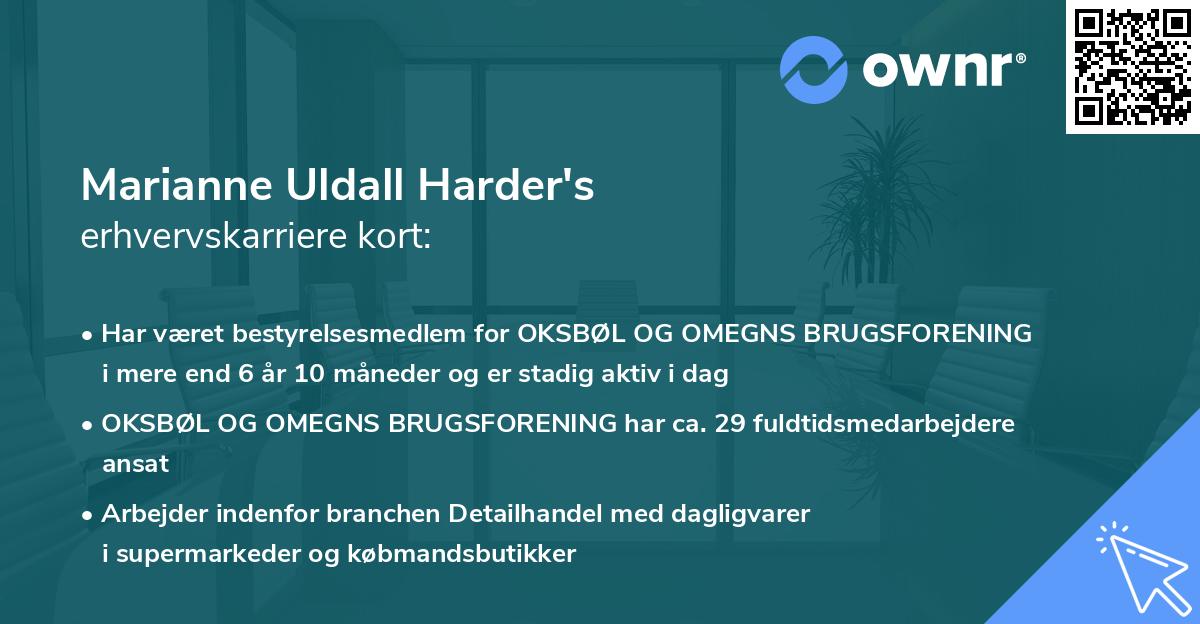 Marianne Uldall Harder's erhvervskarriere kort