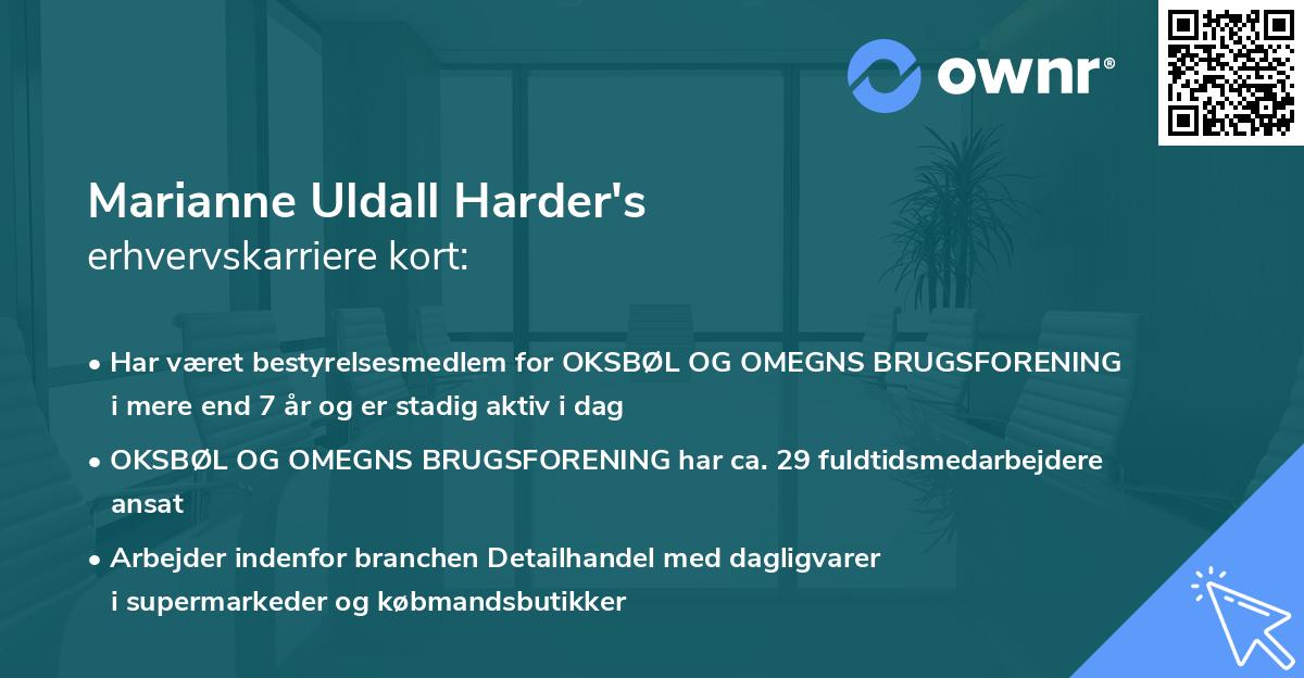 Marianne Uldall Harder's erhvervskarriere kort