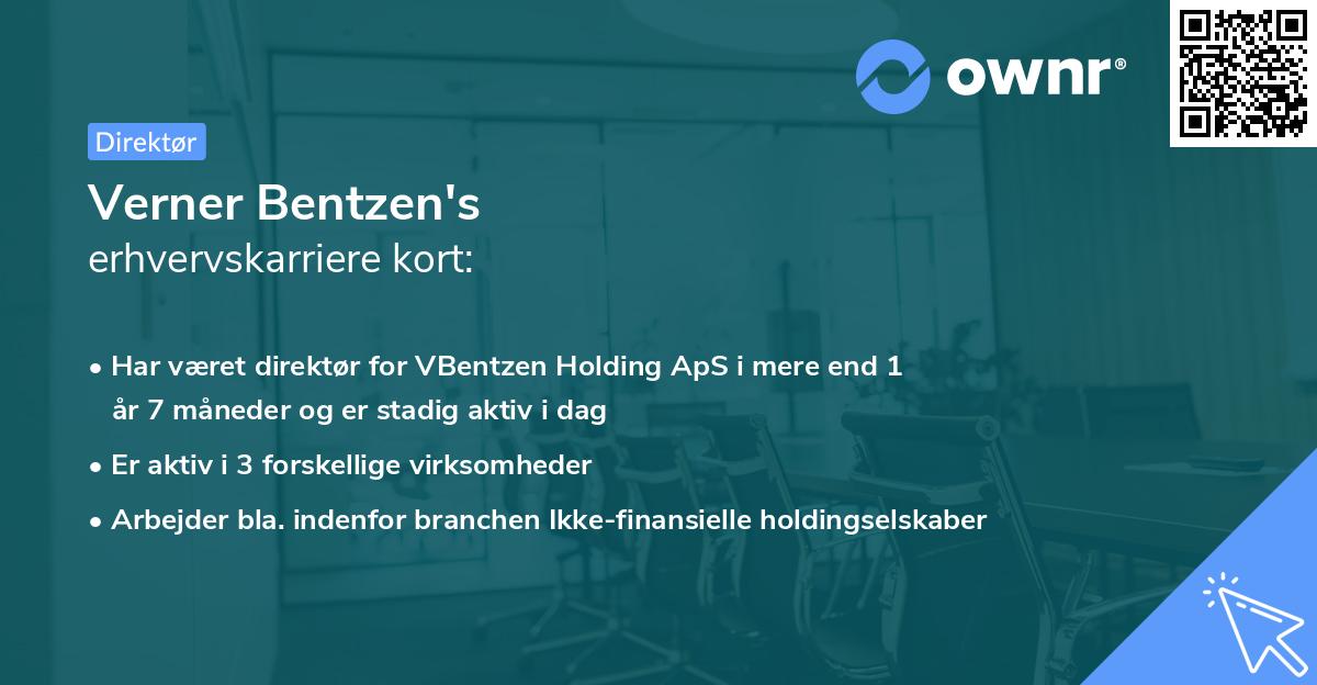 Verner Bentzen's erhvervskarriere kort