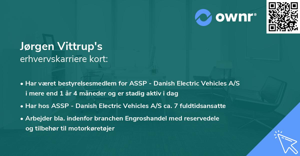 Jørgen Vittrup's erhvervskarriere kort