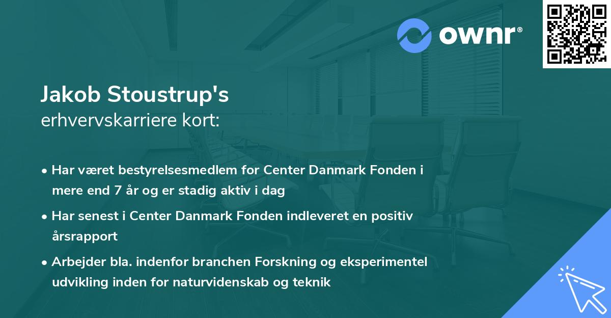 Jakob Stoustrup's erhvervskarriere kort