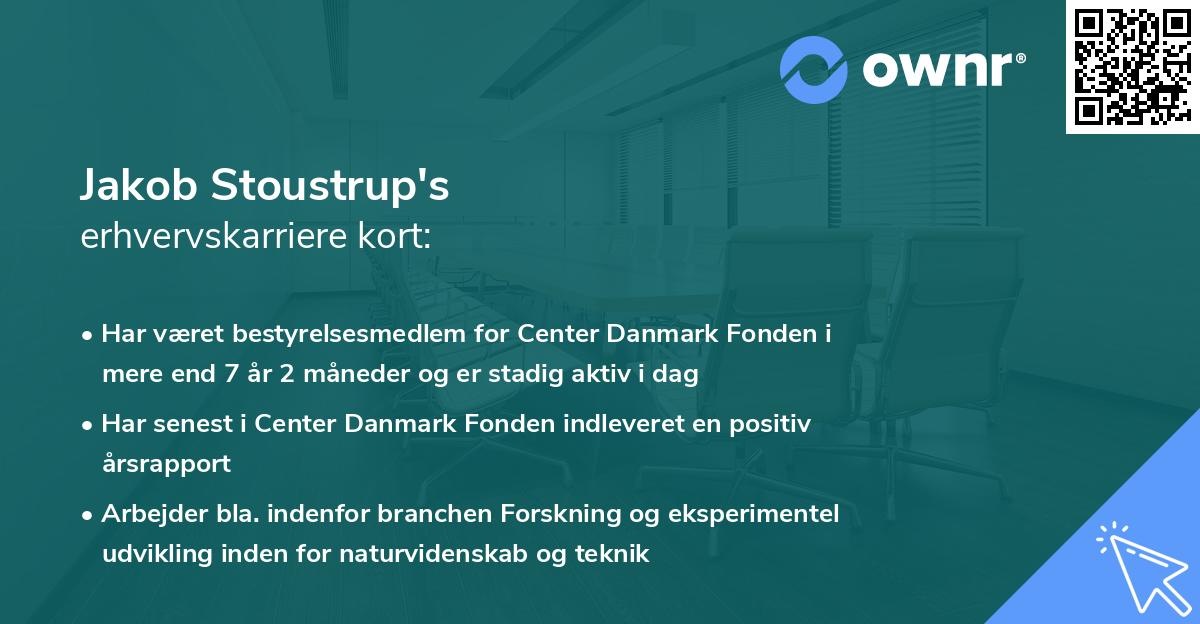 Jakob Stoustrup's erhvervskarriere kort