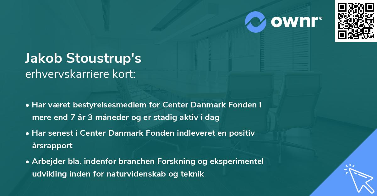 Jakob Stoustrup's erhvervskarriere kort