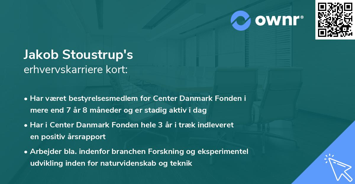 Jakob Stoustrup's erhvervskarriere kort