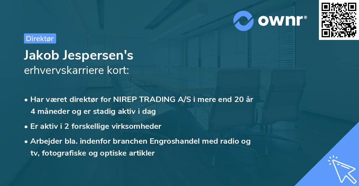 Jakob Jespersen's erhvervskarriere kort