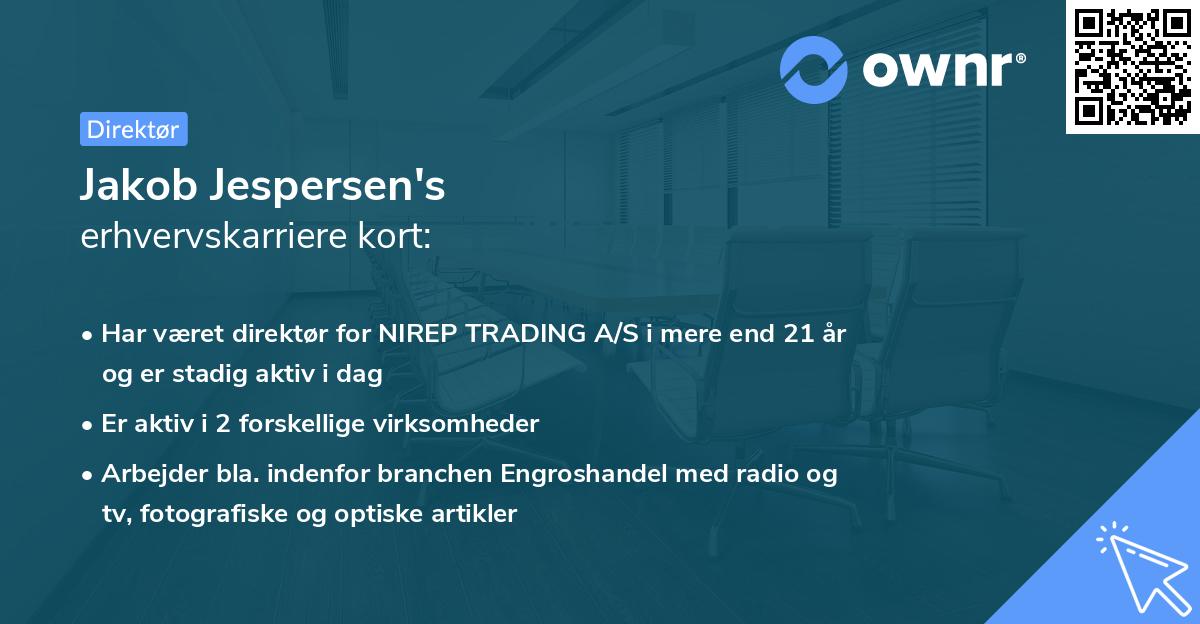 Jakob Jespersen's erhvervskarriere kort