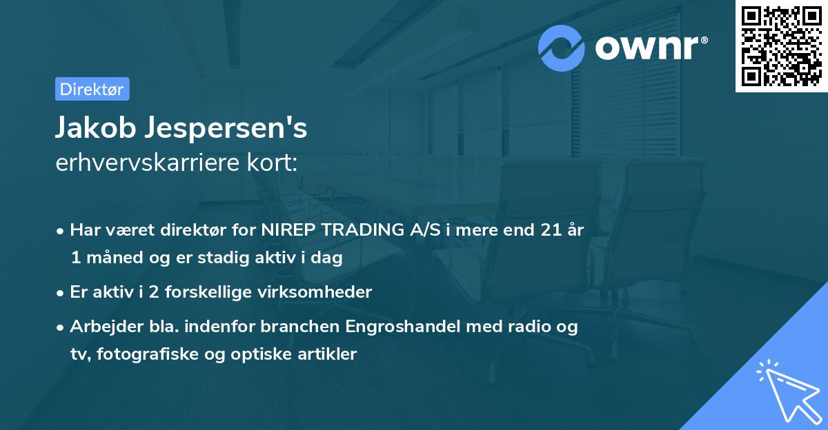 Jakob Jespersen's erhvervskarriere kort