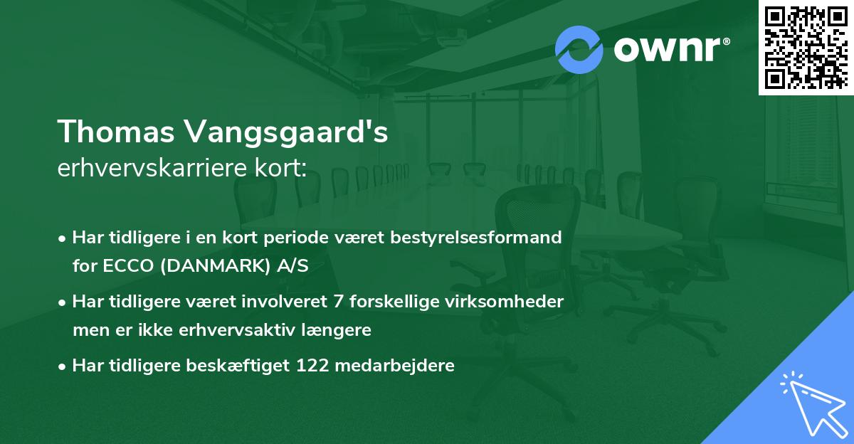 Thomas Vangsgaard's erhvervskarriere kort
