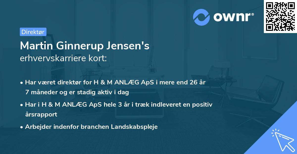 Martin Ginnerup Jensen's erhvervskarriere kort