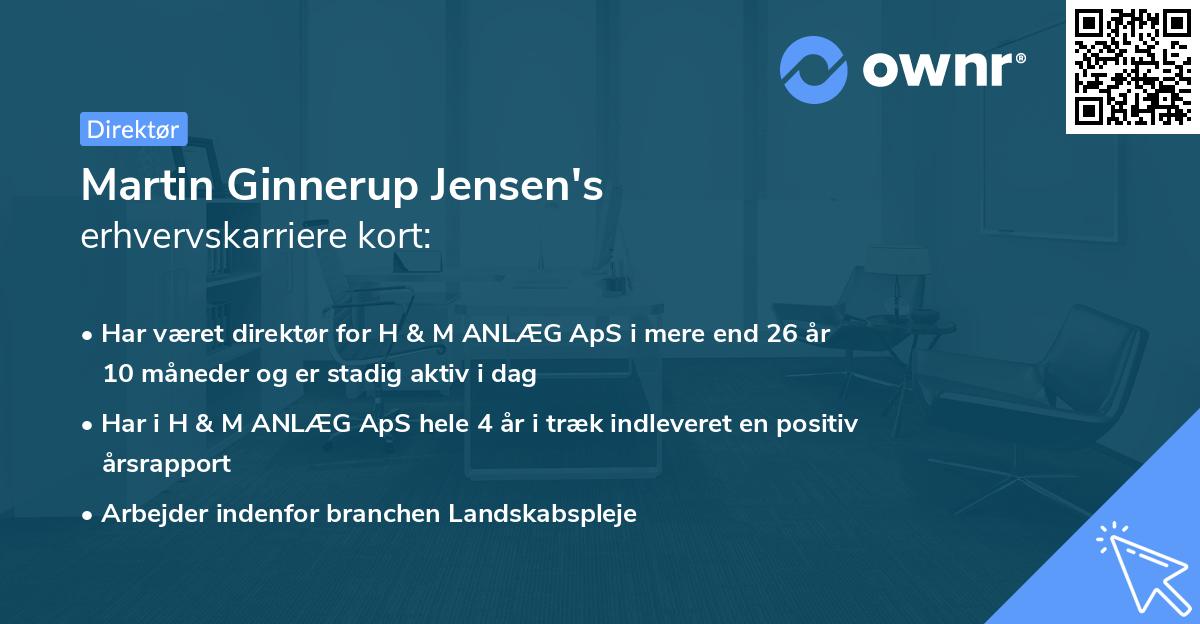 Martin Ginnerup Jensen's erhvervskarriere kort