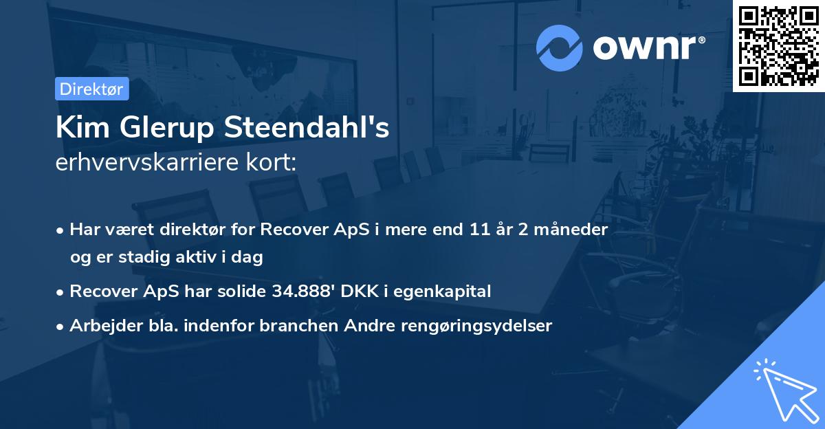 Kim Glerup Steendahl's erhvervskarriere kort