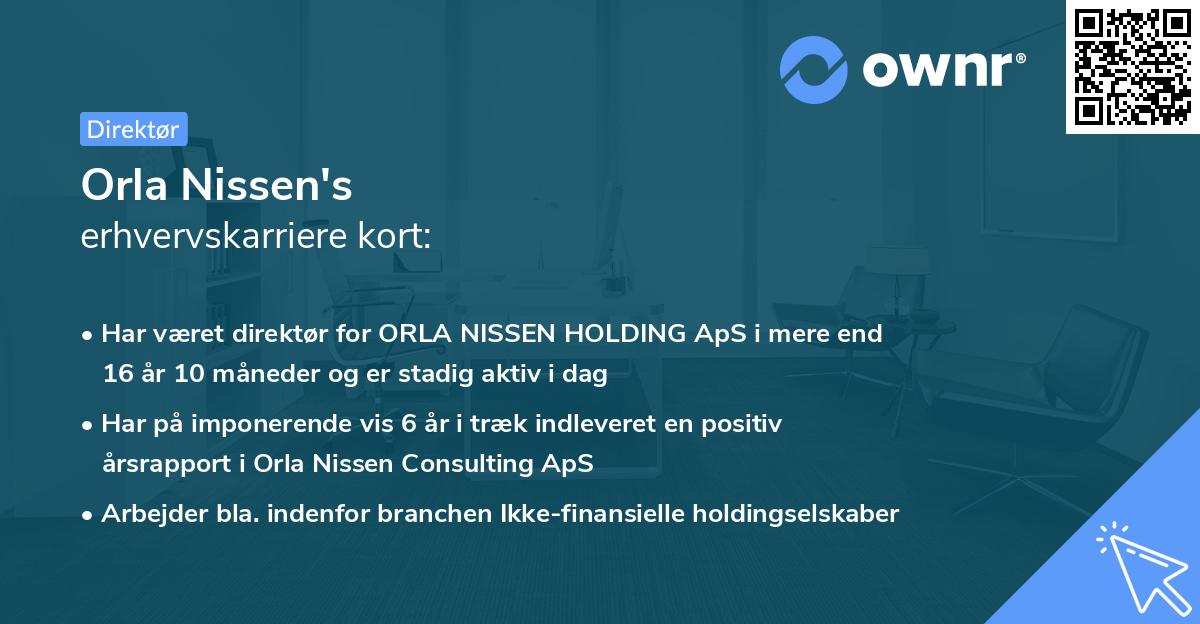 Orla Nissen's erhvervskarriere kort