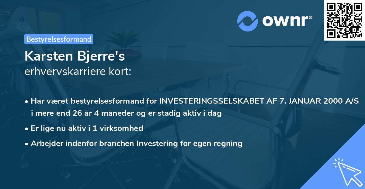 Karsten Bjerre's erhvervskarriere kort