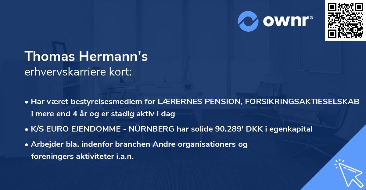 Thomas Hermann's erhvervskarriere kort