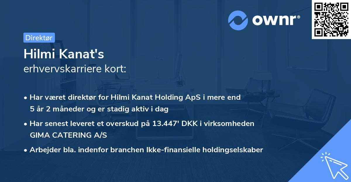 Hilmi Kanat's erhvervskarriere kort