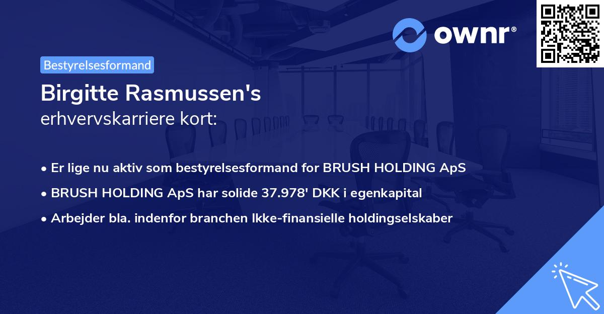 Birgitte Rasmussen's erhvervskarriere kort