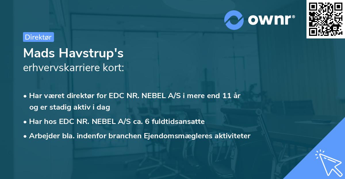 Mads Havstrup's erhvervskarriere kort