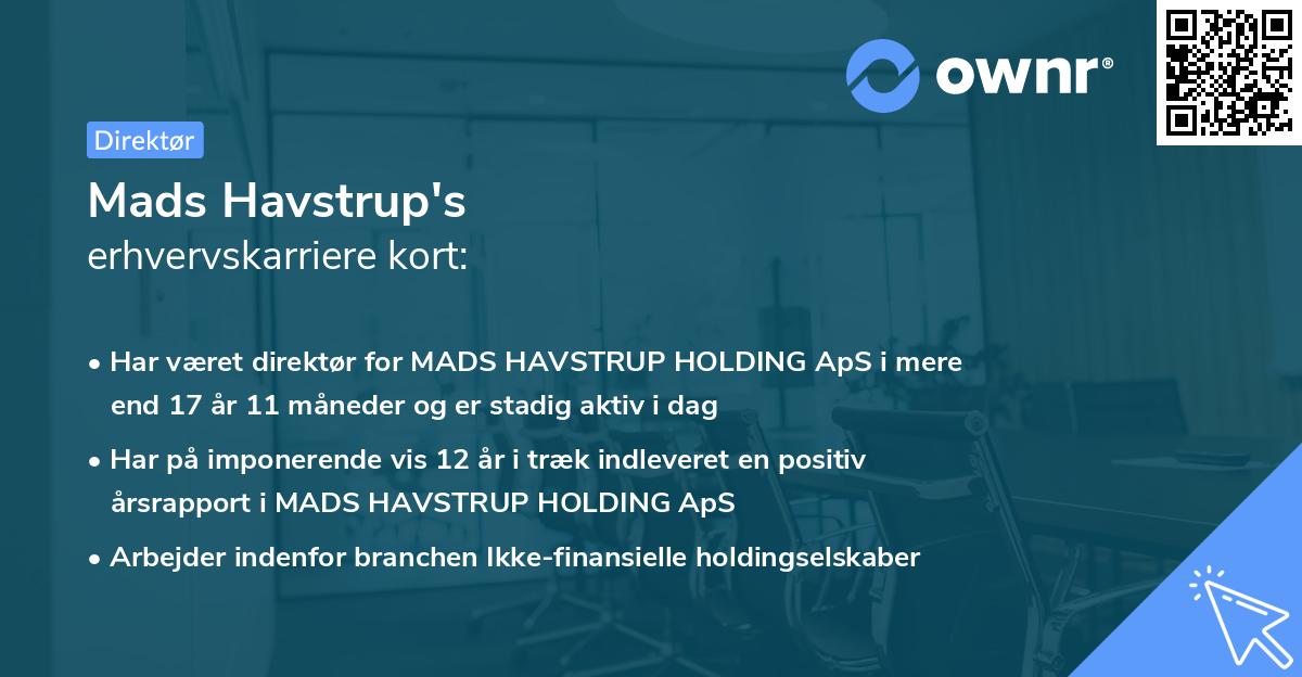 Mads Havstrup's erhvervskarriere kort