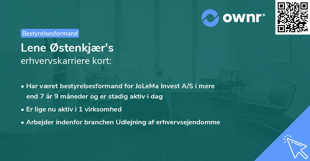 Lene Østenkjær's erhvervskarriere kort