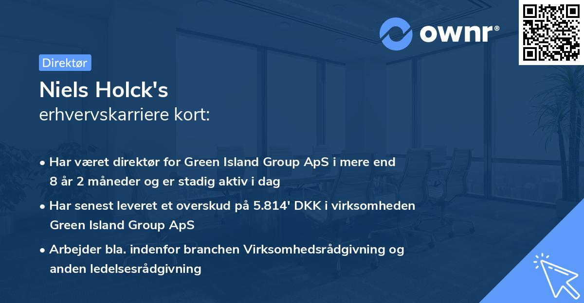 Niels Holck's erhvervskarriere kort