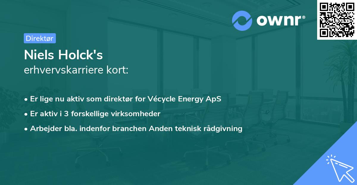Niels Holck's erhvervskarriere kort