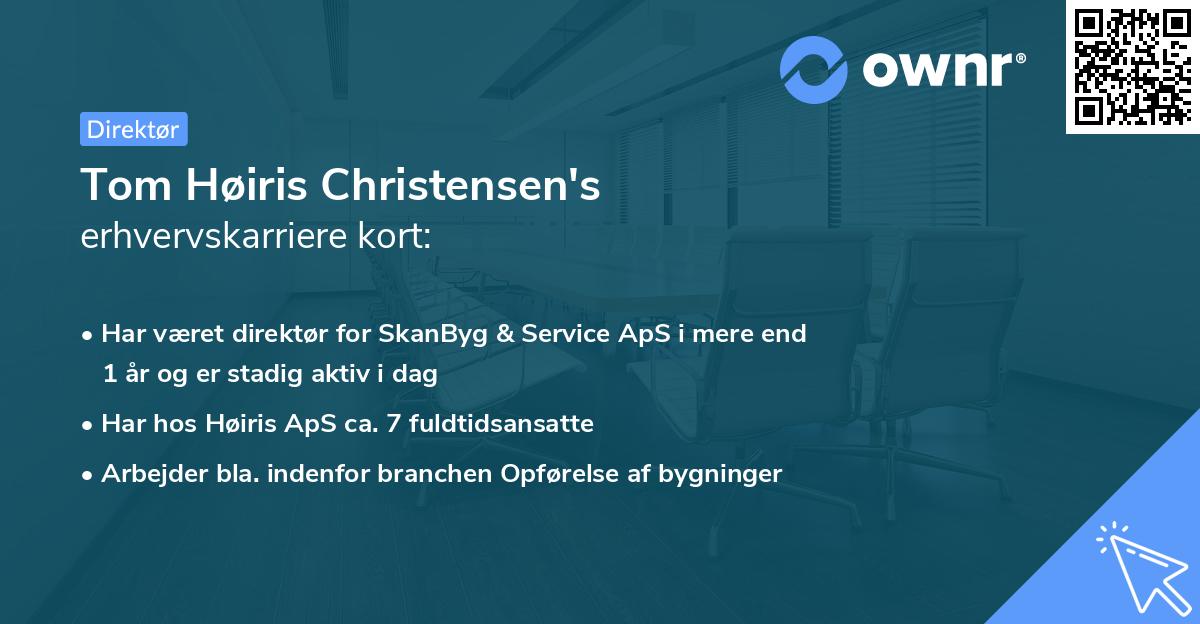 Tom Høiris Christensen's erhvervskarriere kort