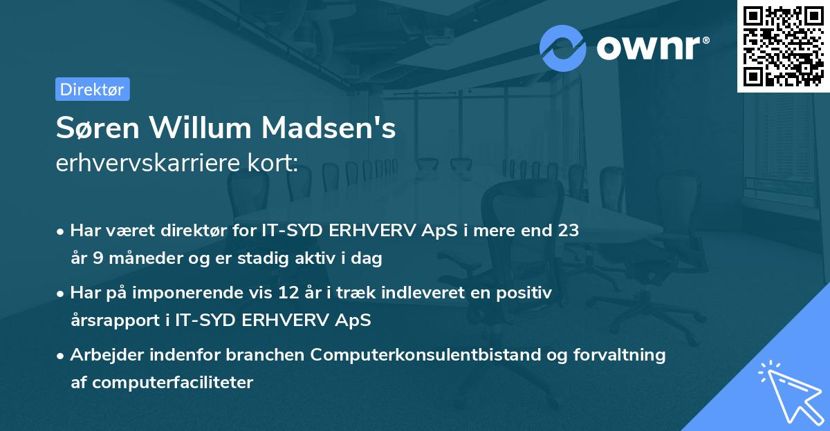 Søren Willum Madsen's erhvervskarriere kort