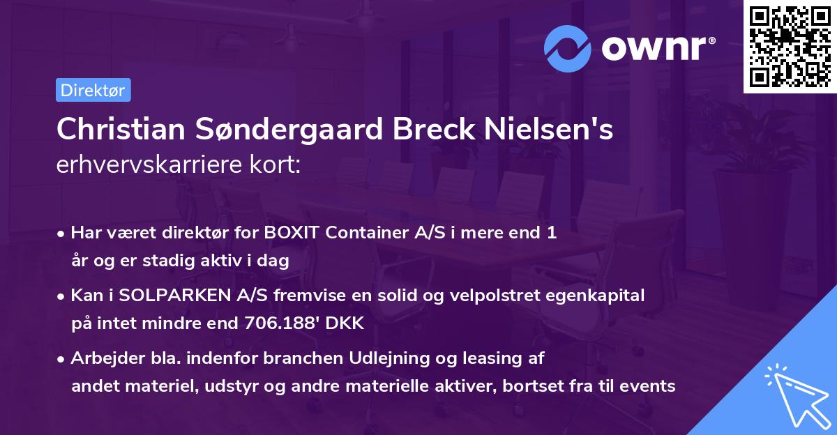Christian Søndergaard Breck Nielsen's erhvervskarriere kort