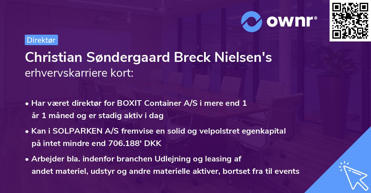 Christian Søndergaard Breck Nielsen's erhvervskarriere kort