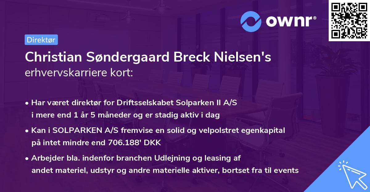 Christian Søndergaard Breck Nielsen's erhvervskarriere kort