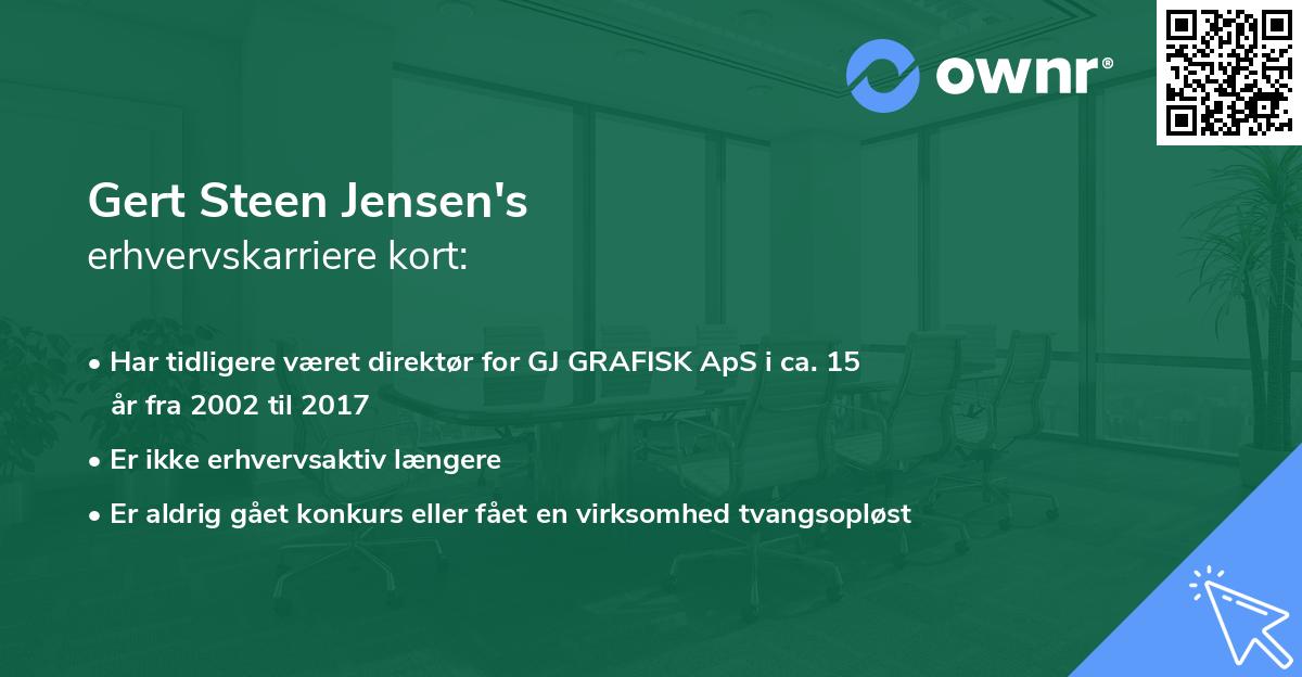 Gert Steen Jensen's erhvervskarriere kort