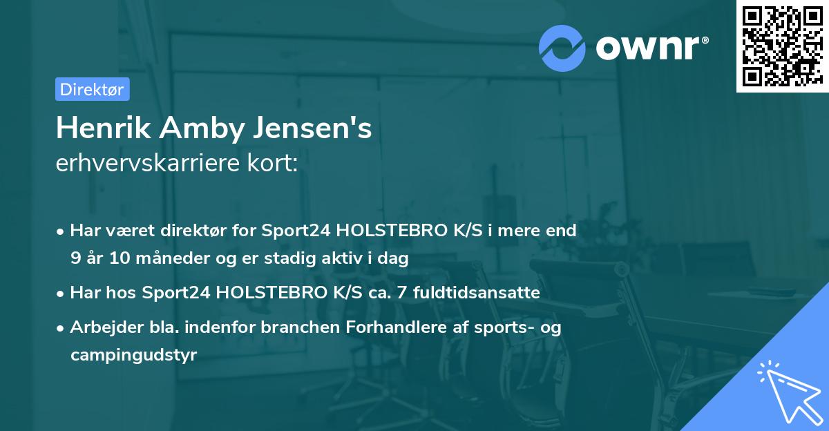 Henrik Amby Jensen's erhvervskarriere kort