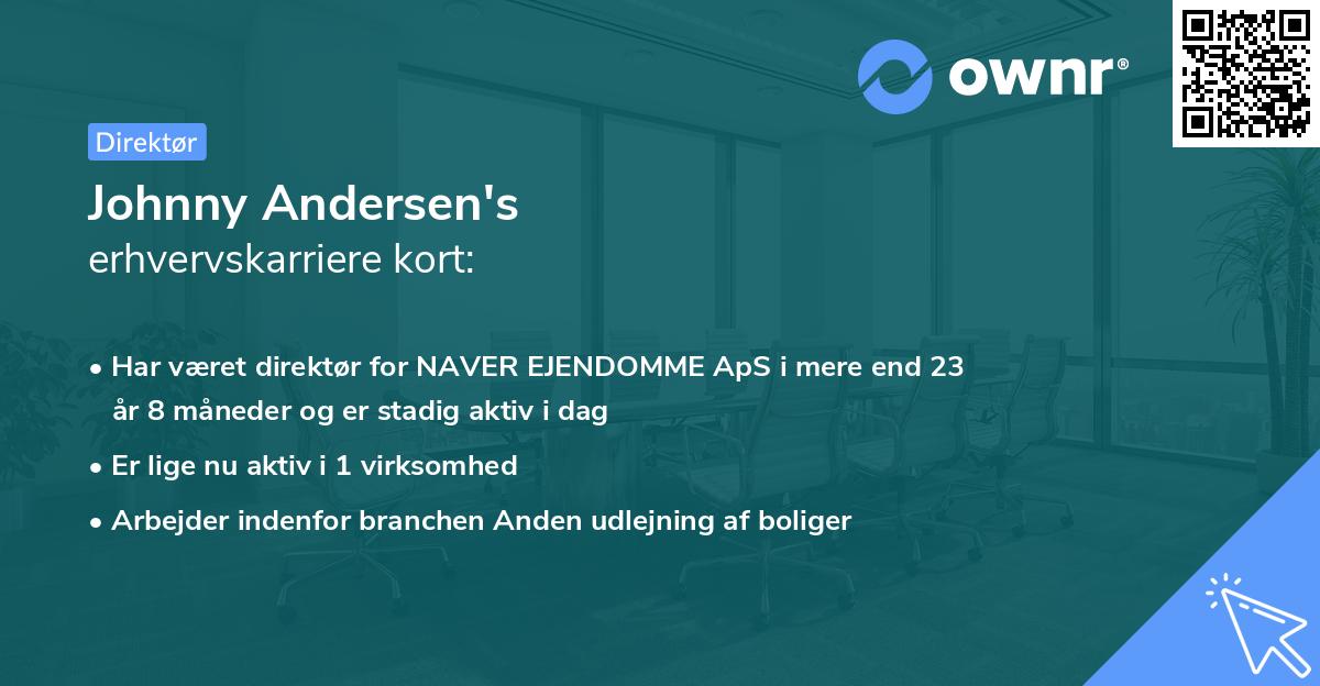 Johnny Andersen's erhvervskarriere kort