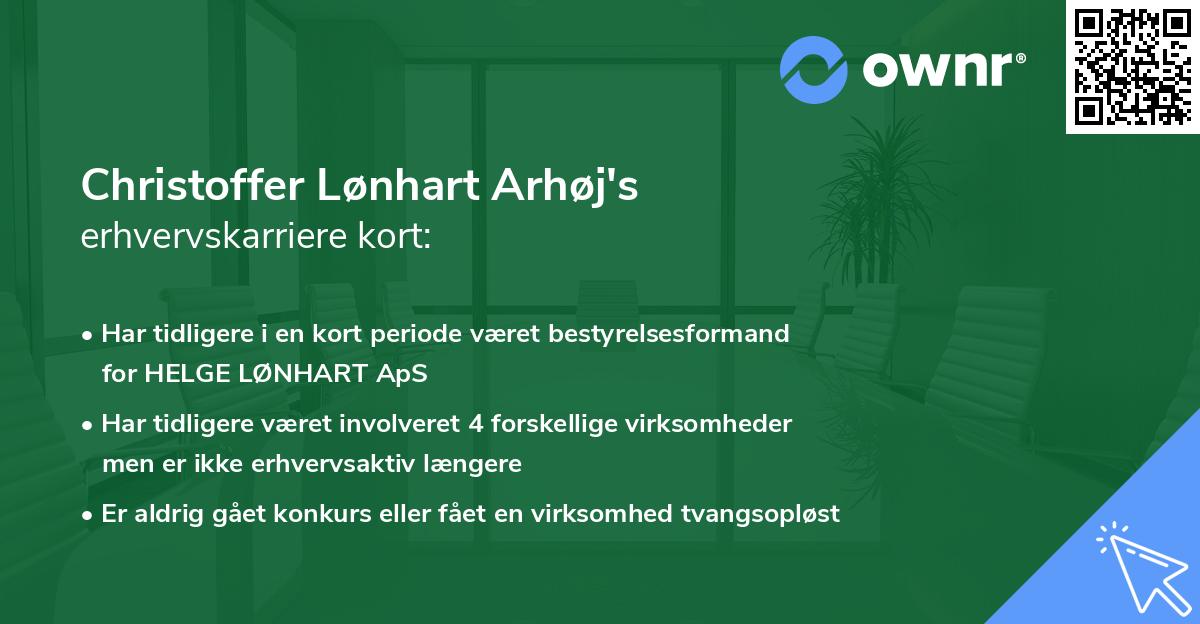Christoffer Lønhart Arhøj's erhvervskarriere kort