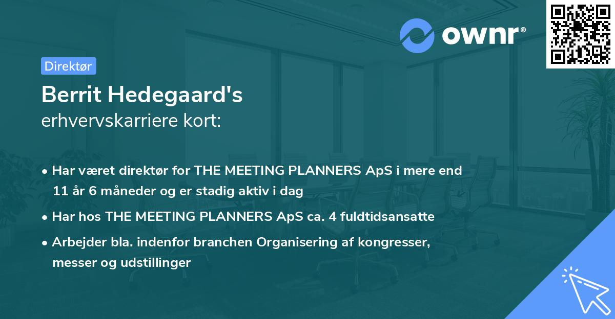 Berrit Hedegaard's erhvervskarriere kort