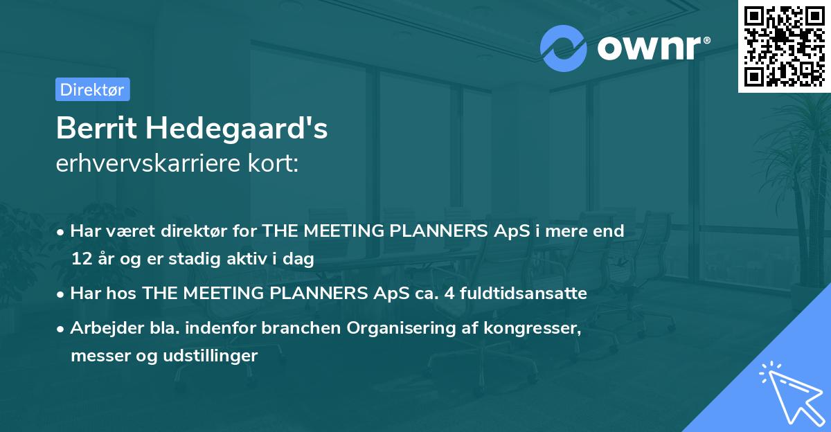 Berrit Hedegaard's erhvervskarriere kort