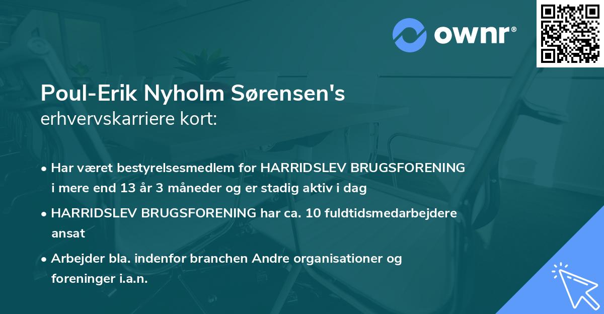 Poul-Erik Nyholm Sørensen's erhvervskarriere kort