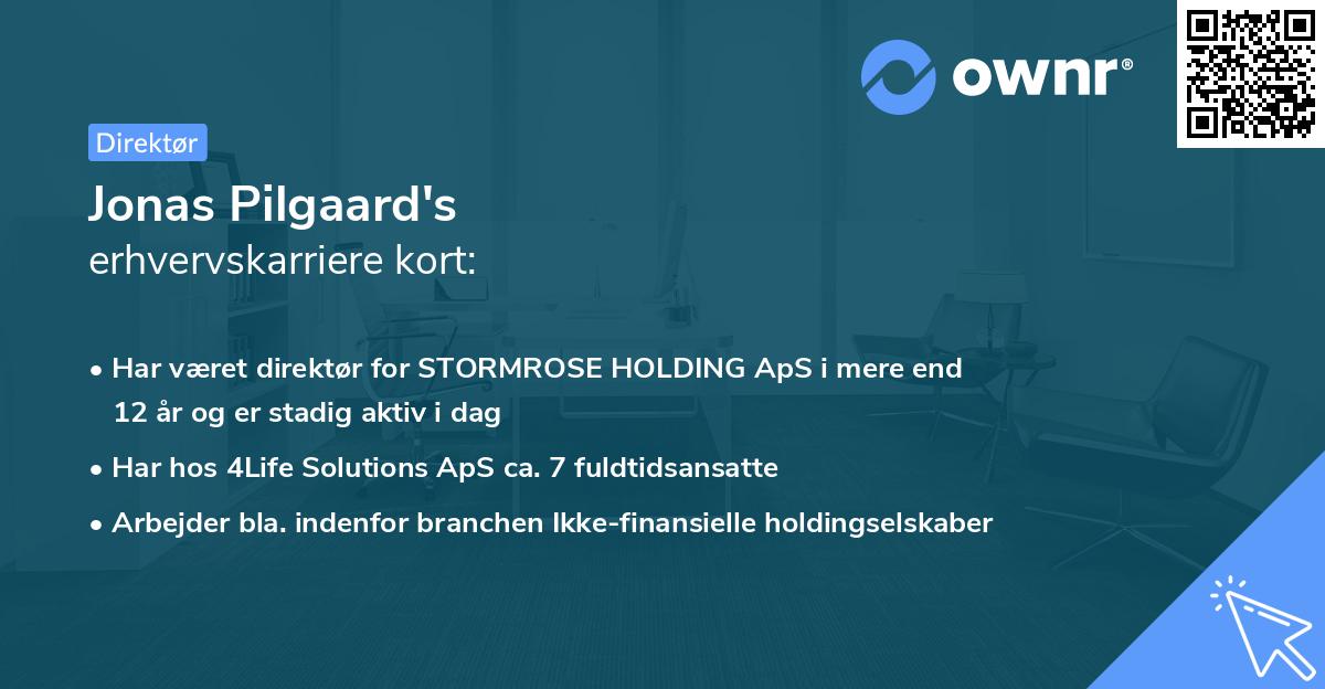 Jonas Pilgaard's erhvervskarriere kort