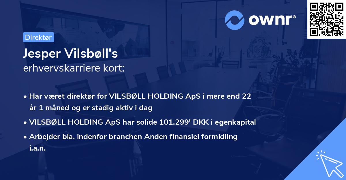 Jesper Vilsbøll's erhvervskarriere kort