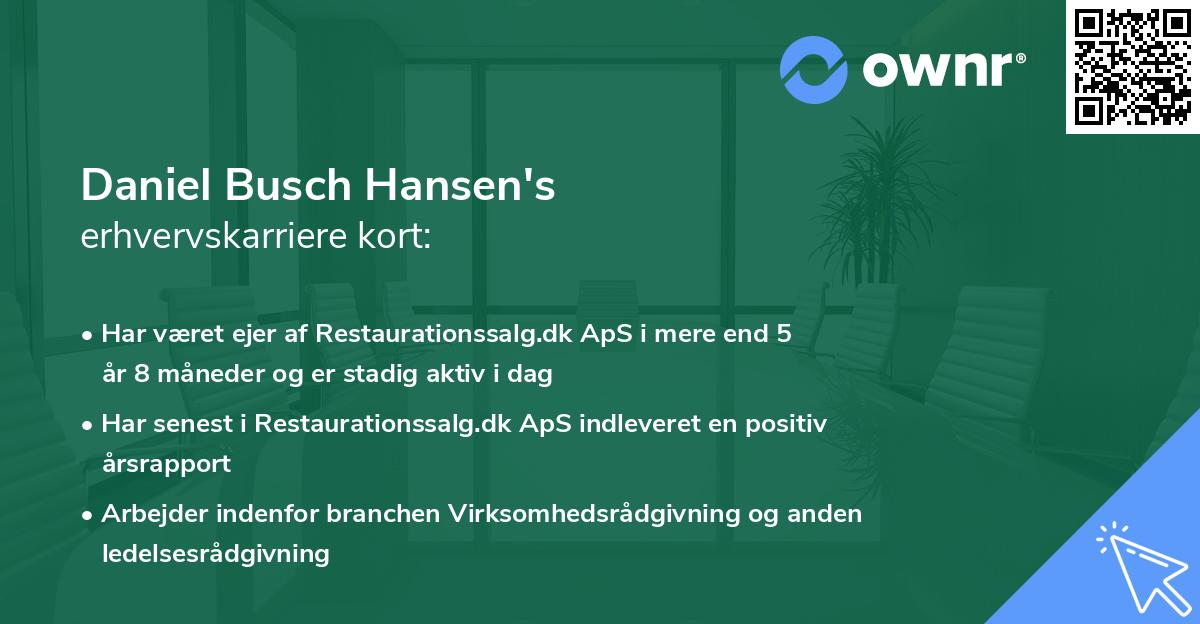 Daniel Busch Hansen's erhvervskarriere kort