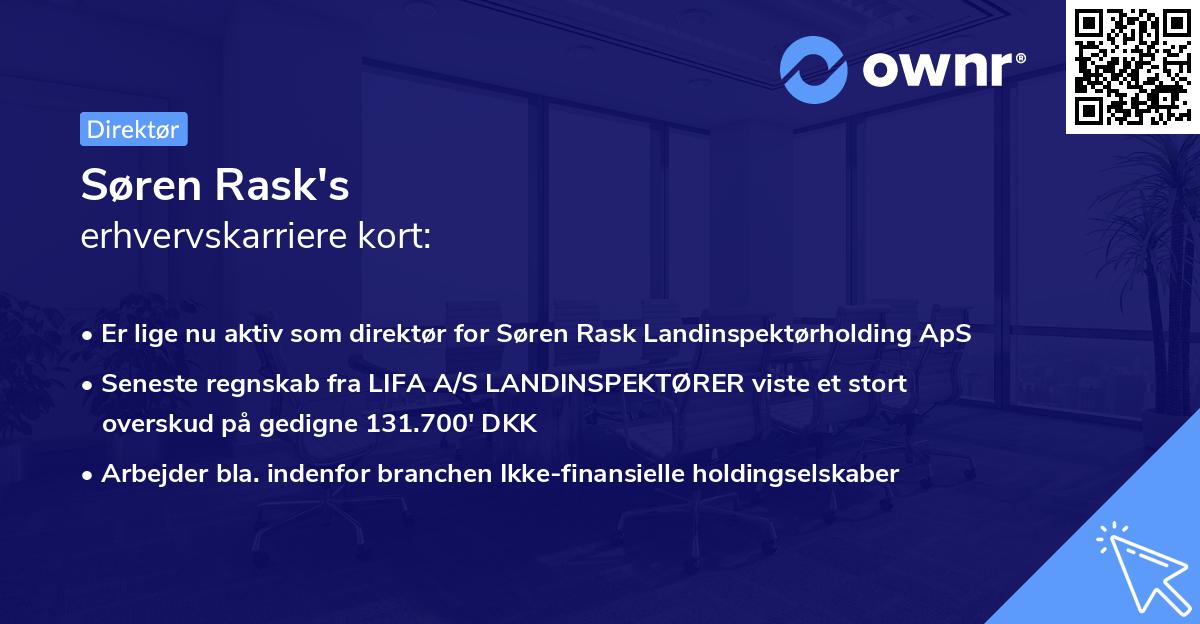 Søren Rask's erhvervskarriere kort