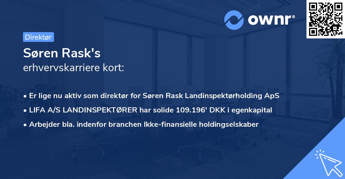 Søren Rask's erhvervskarriere kort