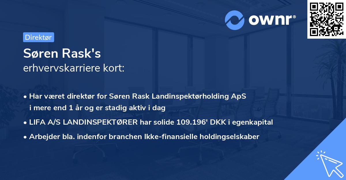 Søren Rask's erhvervskarriere kort