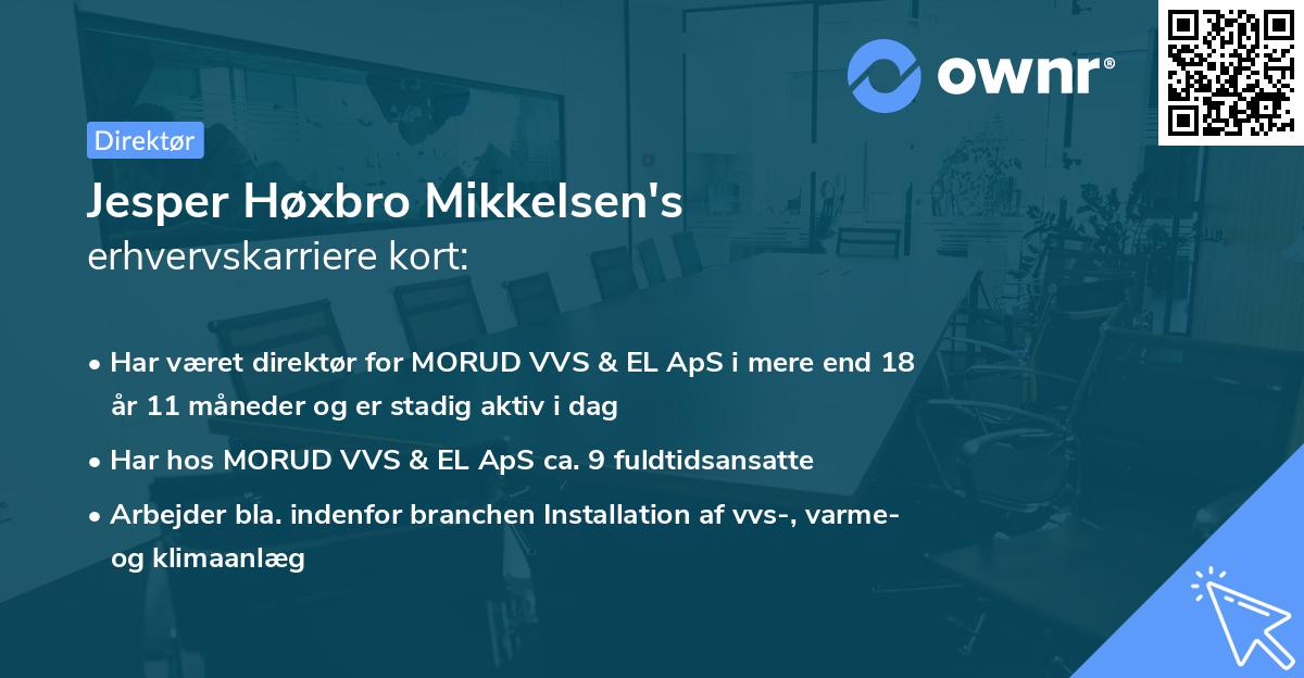 Jesper Høxbro Mikkelsen's erhvervskarriere kort