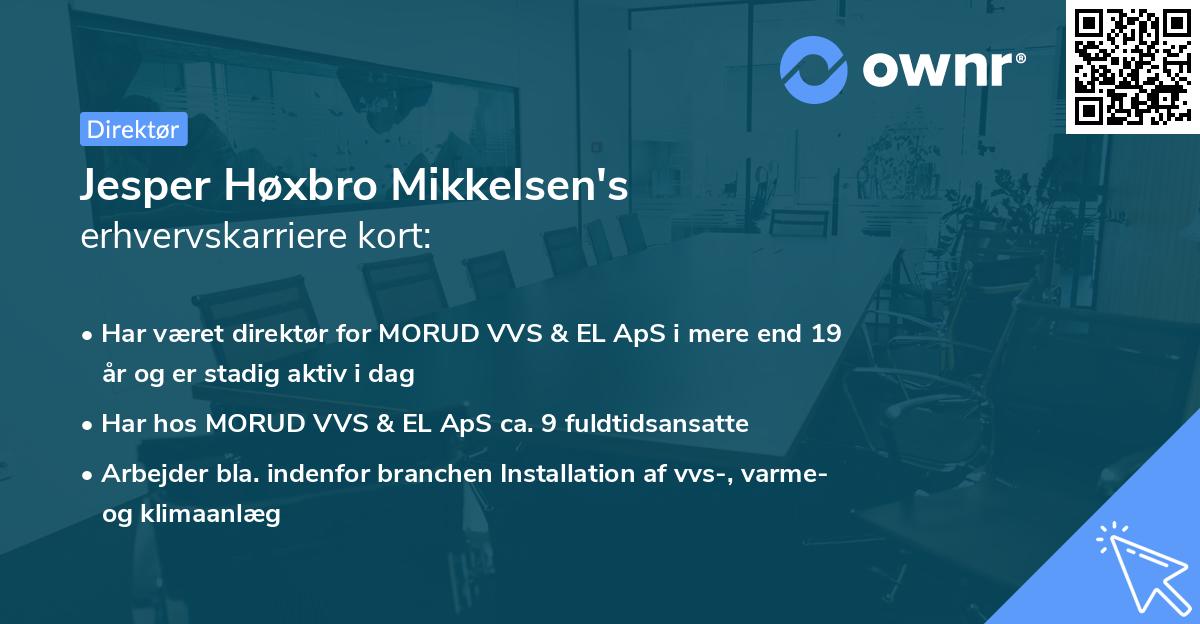 Jesper Høxbro Mikkelsen's erhvervskarriere kort