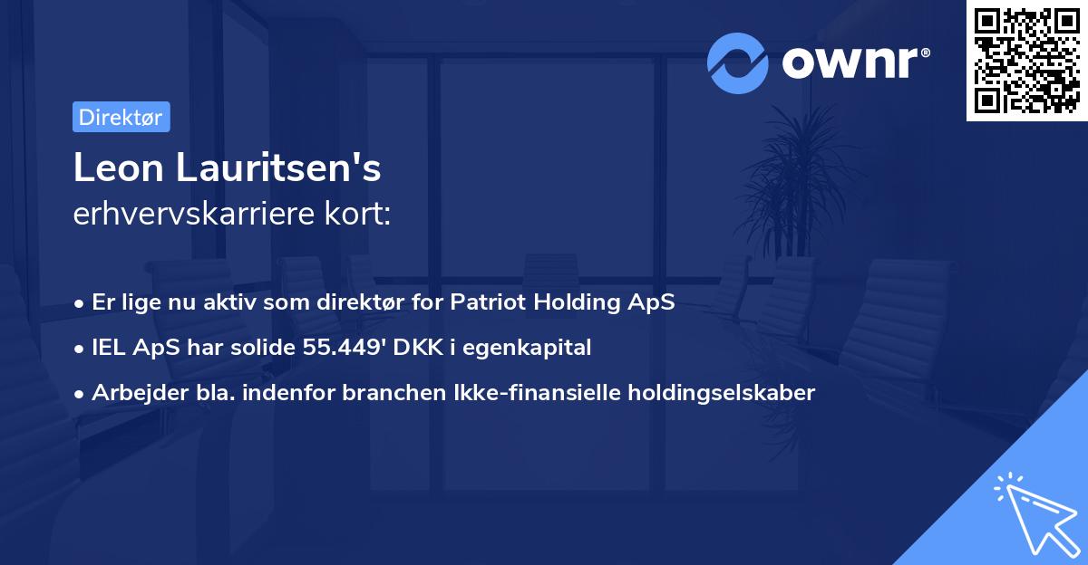 Leon Lauritsen's erhvervskarriere kort