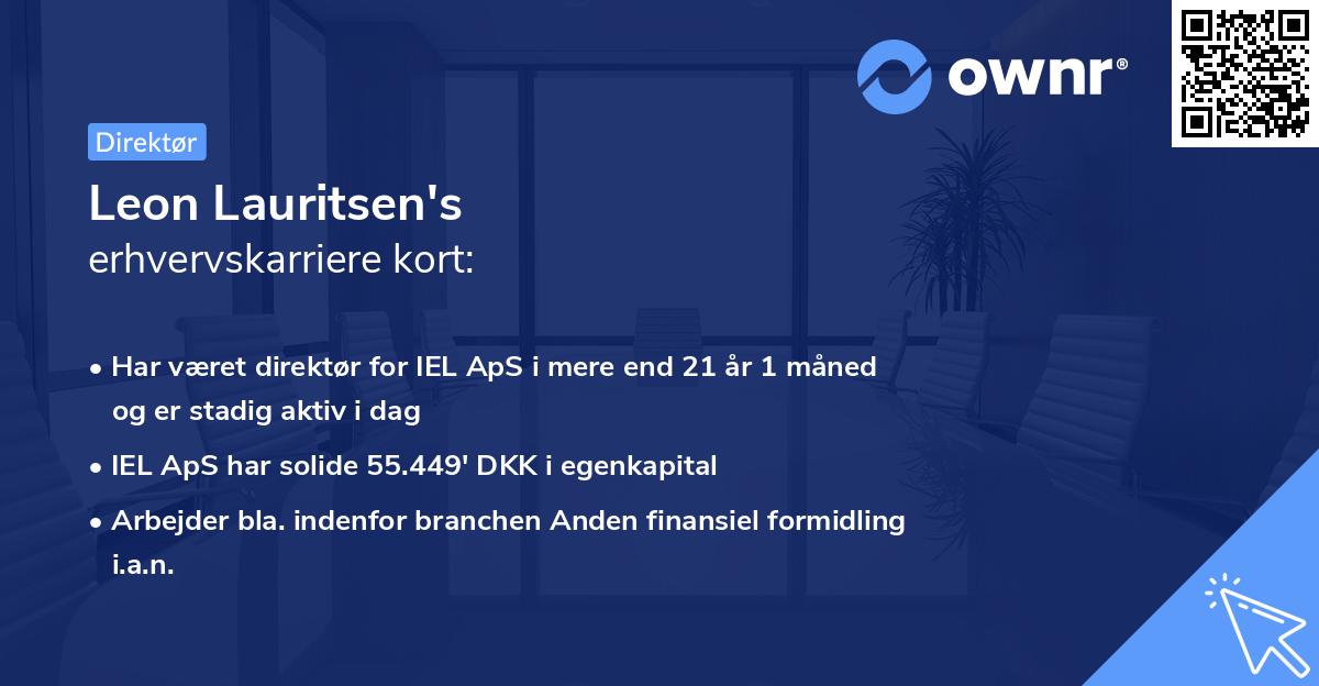 Leon Lauritsen's erhvervskarriere kort