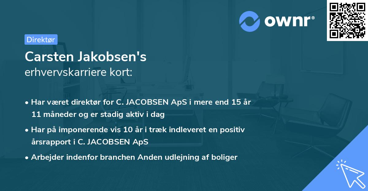 Carsten Jakobsen's erhvervskarriere kort